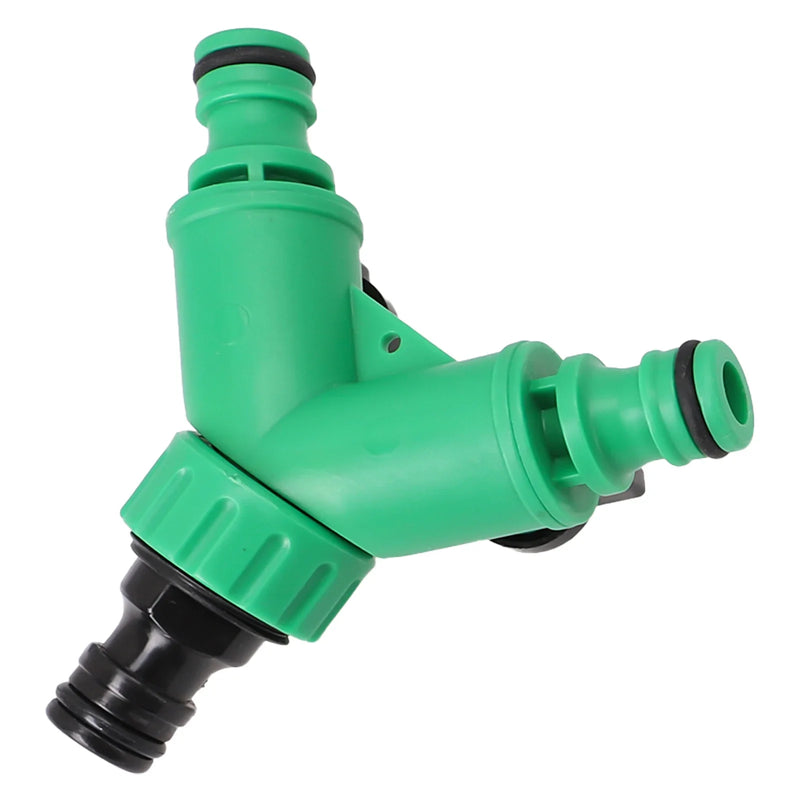 Wasserschlauch-Adapter Aquaflex Duo | 2-Wege-Verteiler mit Drehregler | Robustes ABS | 3/4 Zoll Anschluss