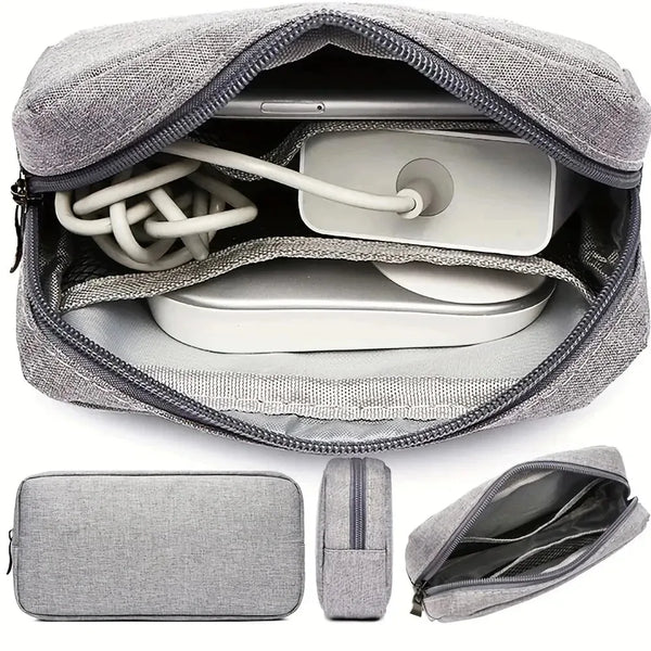 TechTidy Reise-Organizer Tasche | Digitales Zubehör sicher verstauen | Kompakt & Reißfest | Für Kabel, Ladegeräte & Kopfhörer