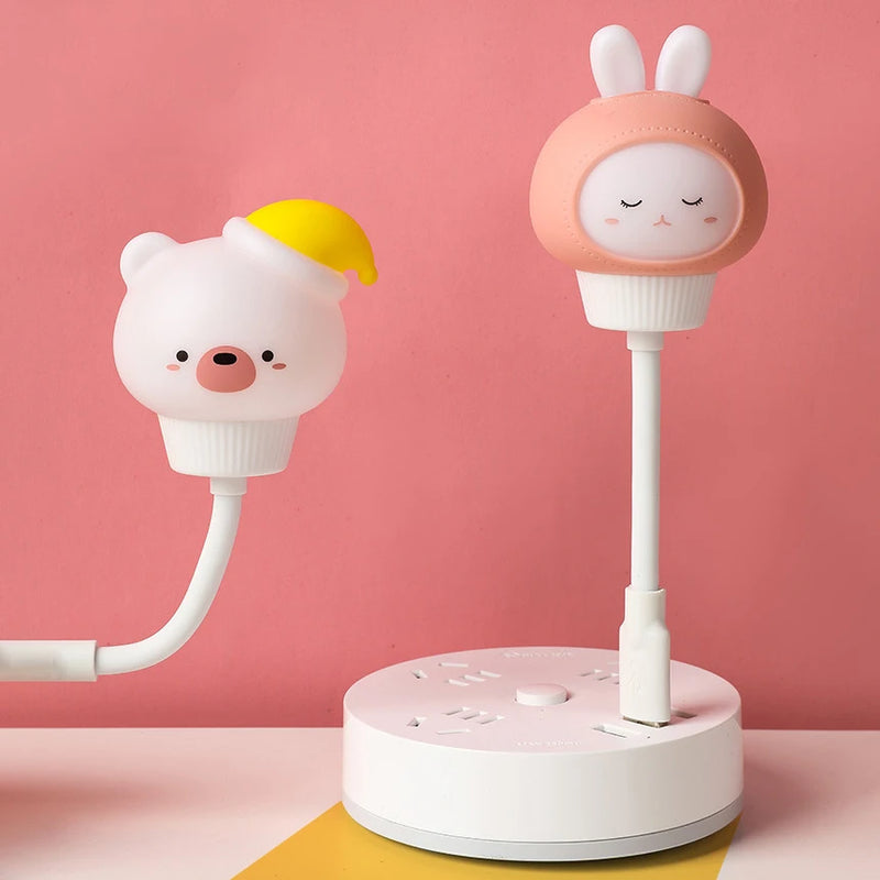 Lumiboo LED Nachtlicht für Kinder | USB oder Fernbedienung | 3 Helligkeitsstufen | Niedliches Tierdesign | 6,8 x 6 x 19 cm
