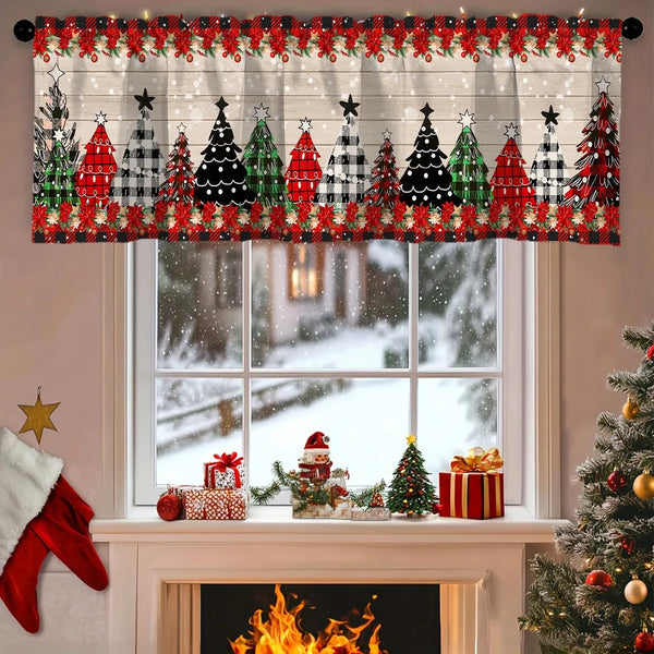 Weihnachts-Kurzgardinen NoëlHome | Festliche Fensterdeko | 100 % Polyester | Für Küche & Bad | 2025 Weihnachtskollektion