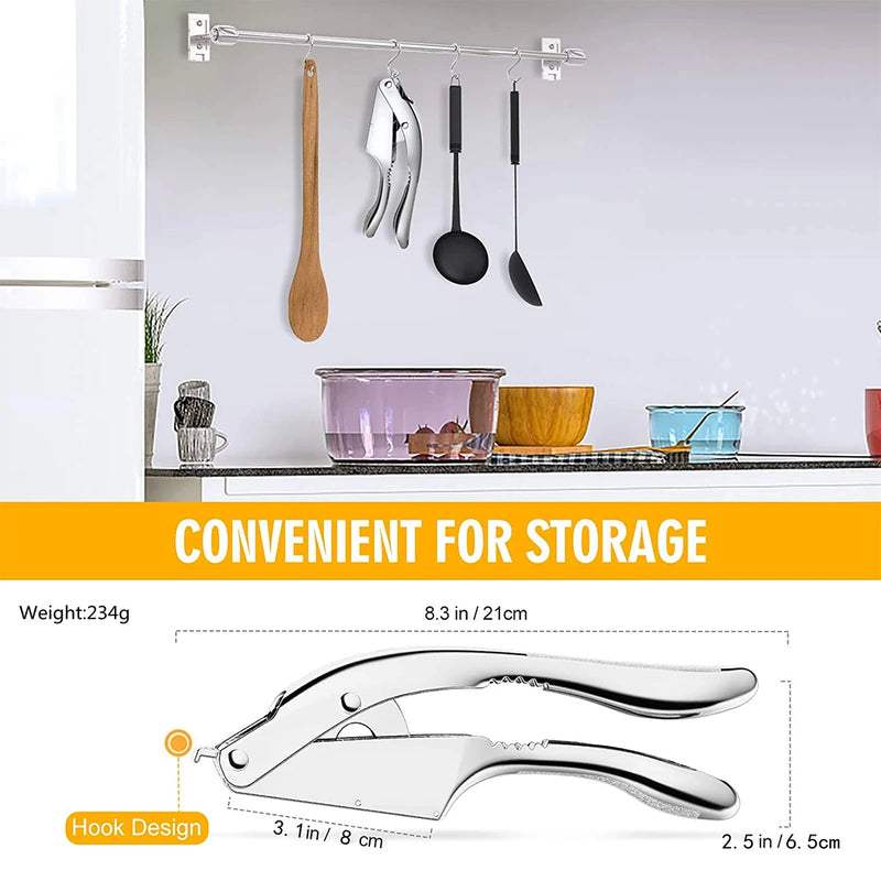 Knoblauchpresse GarliXpert DuoCut | 2-in-1 Zerdrücken & Schneiden | Ergonomisch & Rostfrei | 21×6,5 cm | Aluminium & Edelstahl