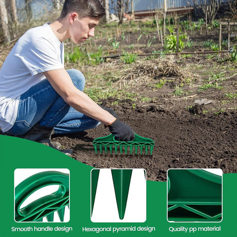 GartenProfiX Saathelfer Set 4/7-teilig | Pflanzhilfe mit 12-Loch Säschablone | Wasserdicht & Stabil | Gartenwerkzeug für präzises Säen
