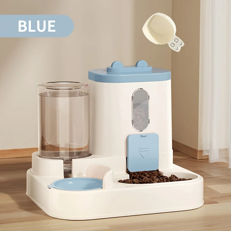 Katzen-Futterautomat Pawlio DuoFeeder | 2-in-1 Futternapf & Wasserspender | Vollautomatisch ohne Strom | Für Katzen & kleine Hunde