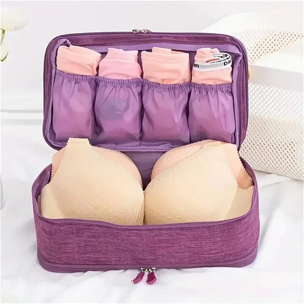 Packinna Faltbare Unterwäsche-Reisetasche aus wasserabweisendem Stoff | BH- & Slip-Organizer für Reisen | Gepäck-Organizer für Damen & Herren | Wäschetasche mit Fächern