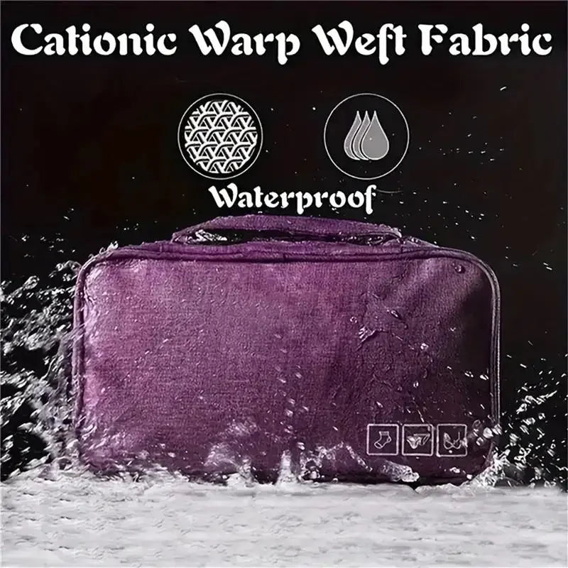 Packinna Faltbare Unterwäsche-Reisetasche aus wasserabweisendem Stoff | BH- & Slip-Organizer für Reisen | Gepäck-Organizer für Damen & Herren | Wäschetasche mit Fächern