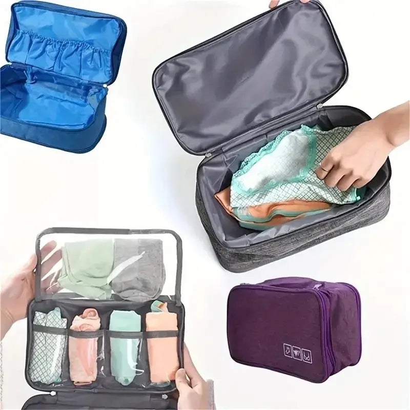 Packinna Faltbare Unterwäsche-Reisetasche aus wasserabweisendem Stoff | BH- & Slip-Organizer für Reisen | Gepäck-Organizer für Damen & Herren | Wäschetasche mit Fächern