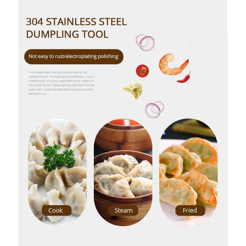 Teigtaschenformer DumpliChef | Edelstahl Maultaschen- & Ravioliformer | 7,5 cm & 9,5 cm Ø | Für Jiaozi, Empanadas & mehr