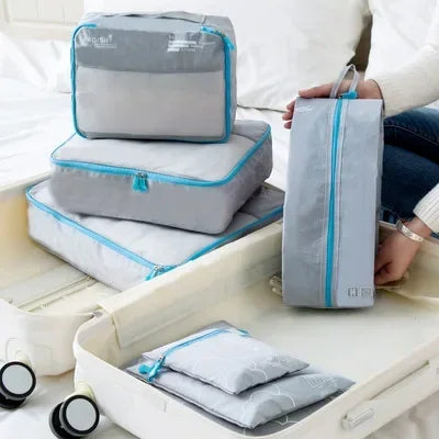 Packavio Reise-Organizer Set 7-teilig | Koffer-Taschen für Kleidung & Schuhe | Platzsparend & Wasserabweisend
