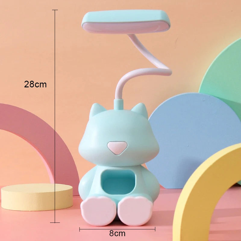 KatzenLampe LumiPaw | Flexibel & Süßes Design | LED Schreibtischlampe mit Handyhalter | Für Kinder & Studenten