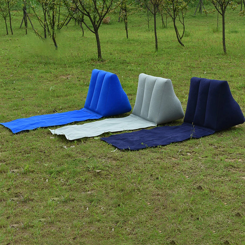 Aufblasbare Strandmatte mit Rückenlehne | Faltbar & Komfortabel | LuftLounge Reise- & Camping-Liegekissen