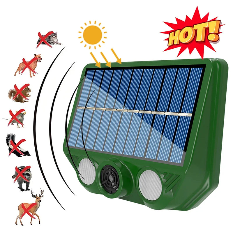 Solar Tiervertreiber ECOFERA DualProtect | Ultraschall & LED | IP66 Wasserdicht | Solarbetrieben mit USB-Ladeoption | 200-300 m² Abdeckung