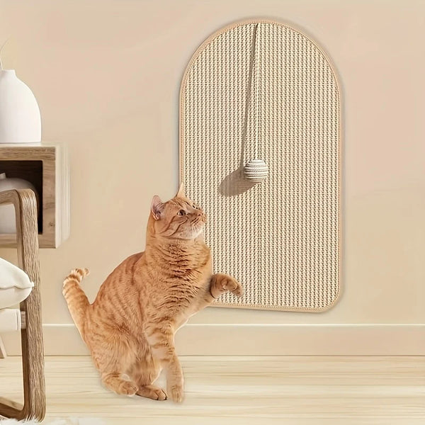 Kratzoa KratzPad aus Sisal | Langlebig & Sofafreundlich | Mit Spielzeug für Katzen | Rutschfeste Katzenmatte