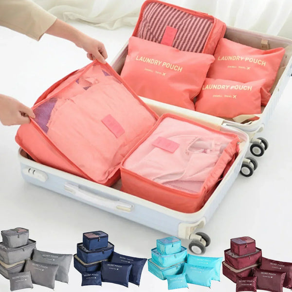 ReiseLina Kofferorganizer Set | 6-teilig | Wasserdicht & Platzsparend | Aus Oxford-Stoff