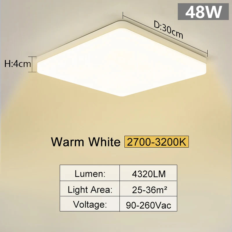 LumiSquare LED Deckenleuchte | Ultra-Flach & Modern | 18W/24W/36W/48W | Warm-, Neutral- & Kaltweiß