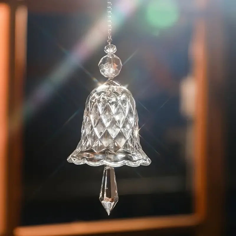 Kristall Sonnenfänger Glocke | Regenbogen-Effekt | Glas-Windspiel | Deko & Geschenk