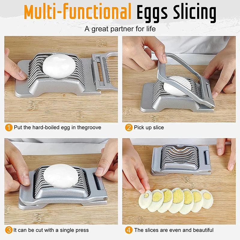 Eierschneider SchnittMeister | Edelstahl-Schneidedrähte | Für Ei, Käse & Pilze | Robustes Aluminiumgehäuse