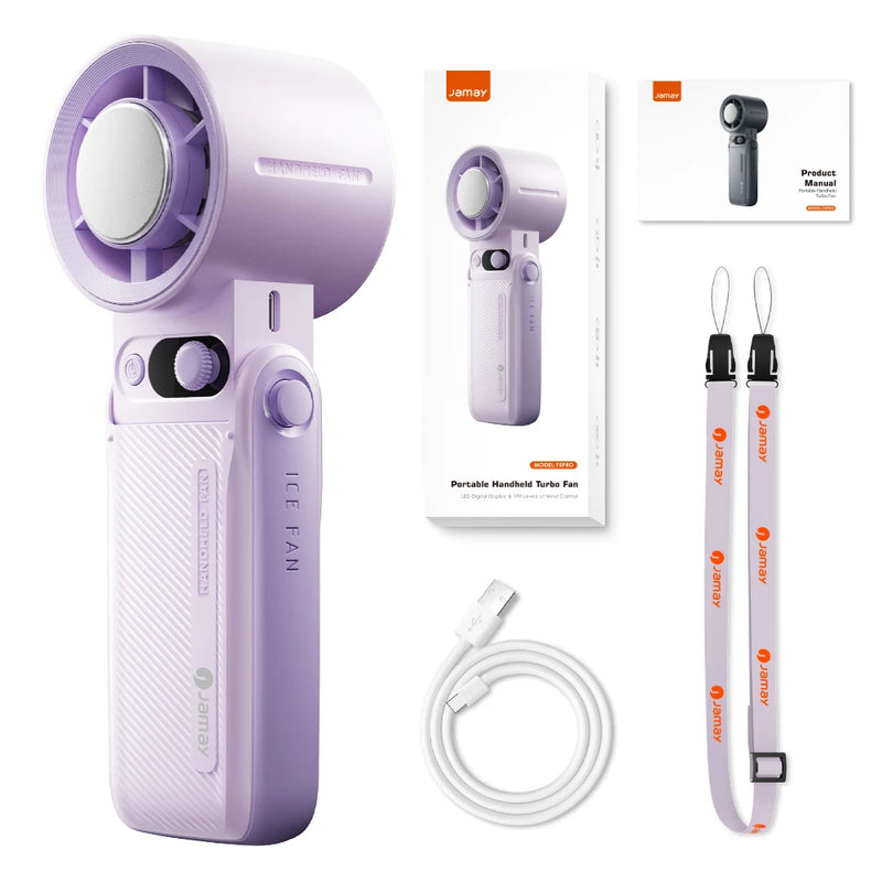 Aervico 3-in-1 Tragbarer Ventilator F5PRO | Umhängbar, Tisch- & Handventilator | 38000 mAh Akku | LED-Anzeige & Sofortkühlung