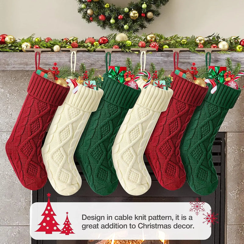 CozyKnit Weihnachtsstrumpf Groß | Gestrickt & Weich | Weihnachtsdeko für Kinder & Familie | Klassisches Design