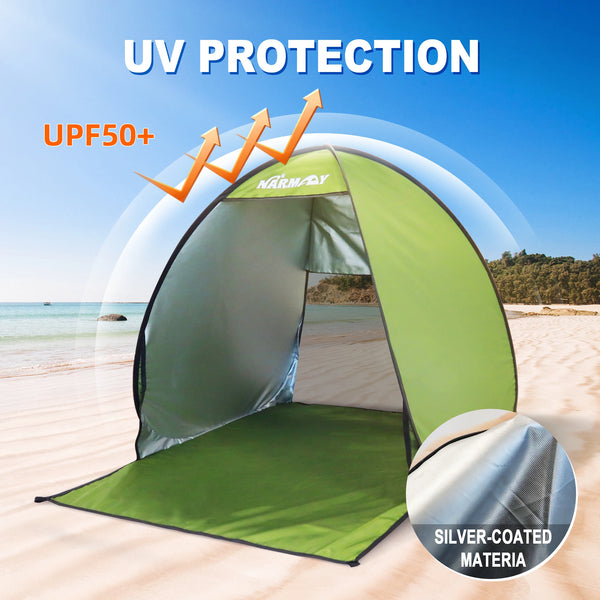 Solariqa Pop-Up Strandzelt | UV-Schutz & Wasserdicht | Automatischer Aufbau | Leicht & Tragbar für Camping & Outdoor