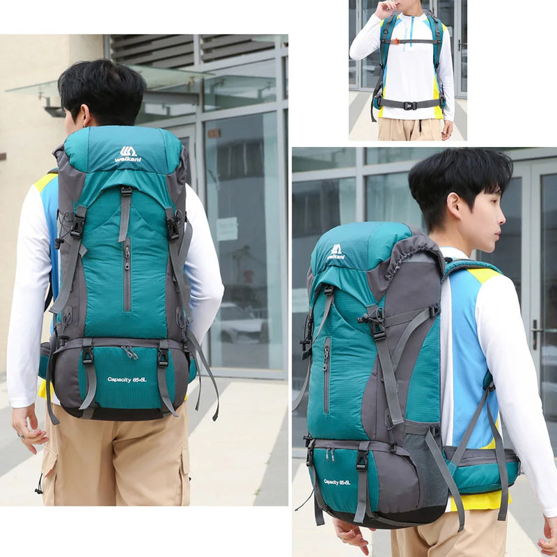 Alpivento 70L Trekkingrucksack | Wasserdichter Camping-Rucksack mit Regenschutz | Großer Outdoor Rucksack für Wandern, Bergsteigen & Reisen  Markenname: