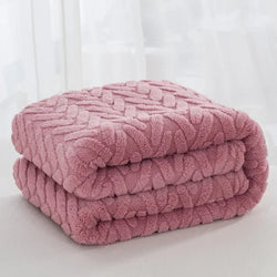 Jacquard-Fleece-Decke CozyWeave | Einlagig & Beidseitig | Weiches Tafu- & Shu-Baumwollfleece | Für Herbst & Winter