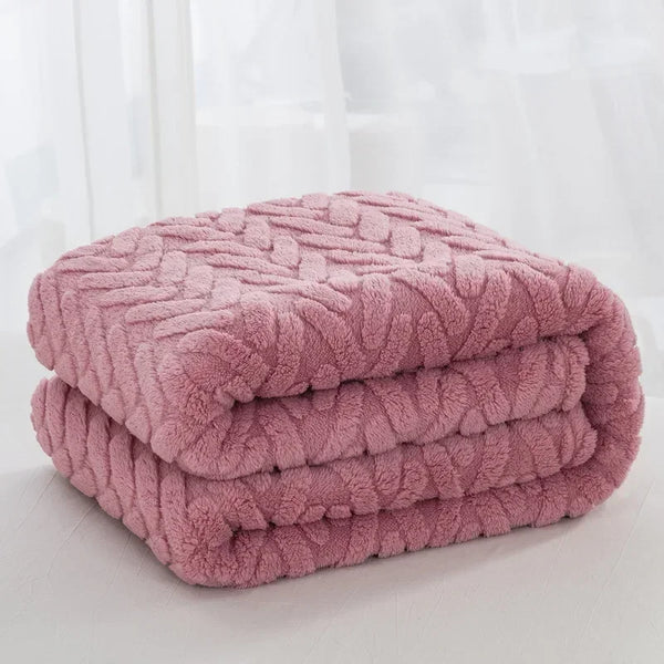 Jacquard-Fleece-Decke CozyWeave | Einlagig & Beidseitig | Weiches Tafu- & Shu-Baumwollfleece | Für Herbst & Winter