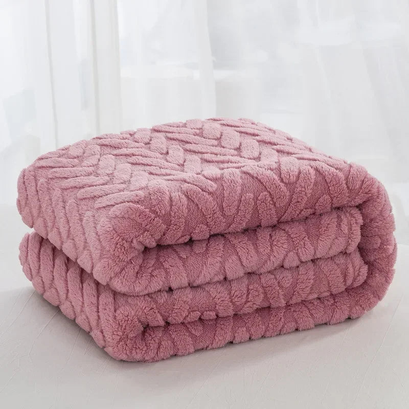Jacquard-Fleece-Decke CozyWeave | Einlagig & Beidseitig | Weiches Tafu- & Shu-Baumwollfleece | Für Herbst & Winter