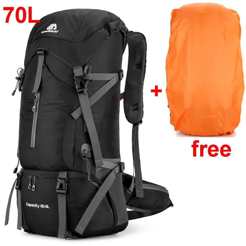 Alpivento 70L Trekkingrucksack | Wasserdichter Camping-Rucksack mit Regenschutz | Großer Outdoor Rucksack für Wandern, Bergsteigen & Reisen  Markenname: