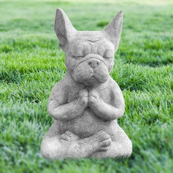 ZenPaws | Meditierender Bulldogge Dekofigur | Resin Statue | Für Haus & Garten