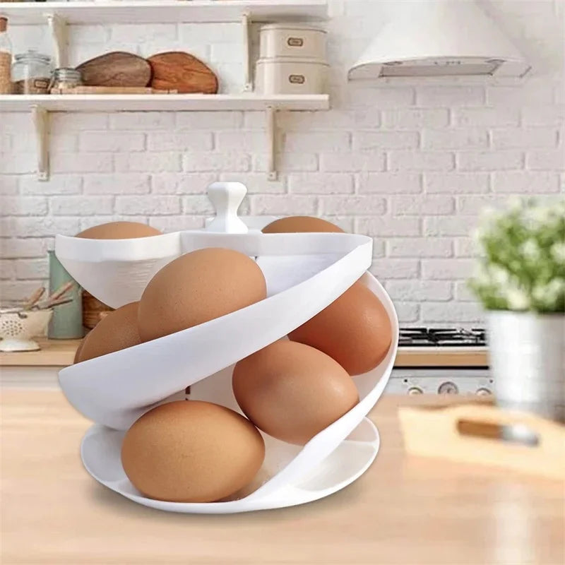 Eierhalter RollEgg | Automatischer 3D-Rollmechanismus | Platzsparender Organizer | Für bis zu 18 Eier