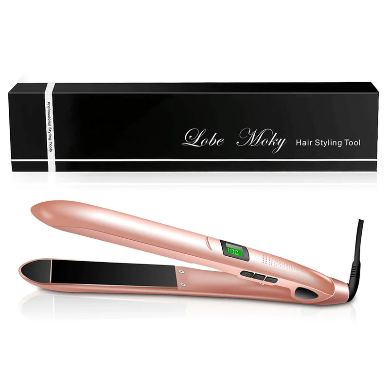2-in-1 Haarglätter & Wellenstyler Waveley Pro | Keramik-Turmalin | Verstellbare Temperatur mit LCD | 30 cm | Dual Voltage