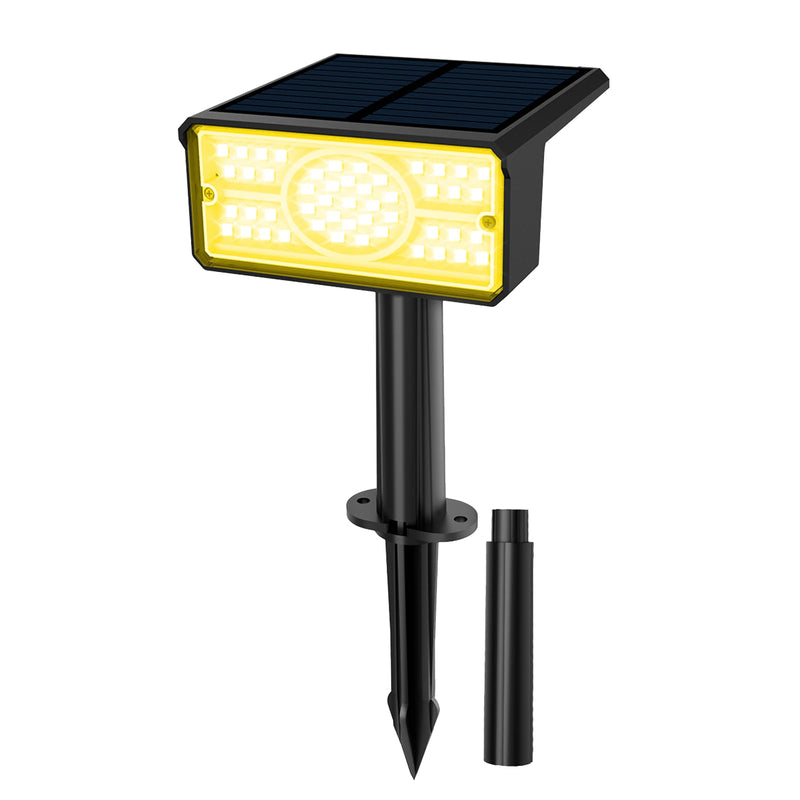 Solara LED Solarstrahler | 4 Lichtfarben | 49 LEDs | IP65 Wasserdicht | Energiesparend mit Solarpanel