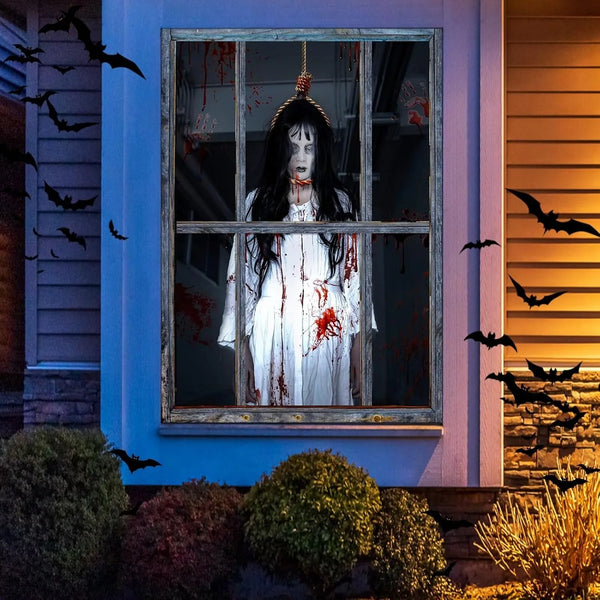 HorrorDrape Halloween Vorhang | Dunkles Grusel-Design | Polyester Wandteppich | Verschiedene Größen
