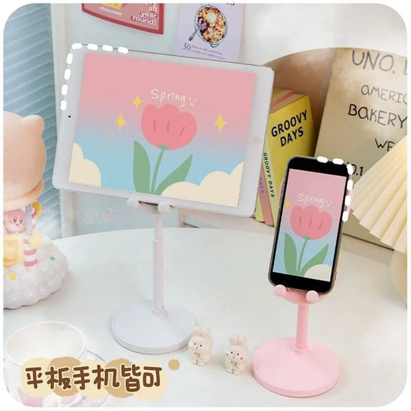 HoppelStand Handyhalterung | Höhenverstellbar & Neigbar | Niedliches Hasen-Design | Für Handy & Tablet