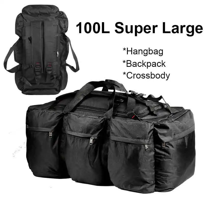 Multifunktionale Outdoor-Tasche TrailForge X75 | 75×38×36 cm | 4-in-1 Tragetasche: Rucksack, Umhängetasche, Handgepäck & Crossbody | Wasserdicht & Robust