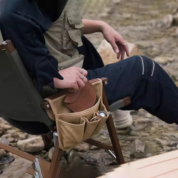 Trekvalo SideStow Seitentasche für Campingstuhl | Robuste Aufbewahrung für Outdoor & Angeln | Canvas