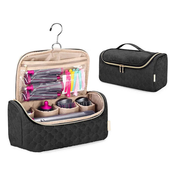 StyleVana Aufbewahrungstasche für Haarstyler | Samt-Organizer mit Haken & Fächern | Für Föhn, Lockenstab & Zubehör