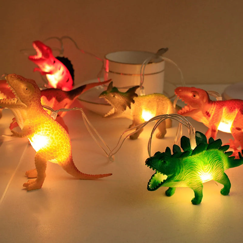 LED Dinosaurier Lichterkette DinoGlow | Batteriebetrieben | Warmweiß | Kinderzimmer & Deko