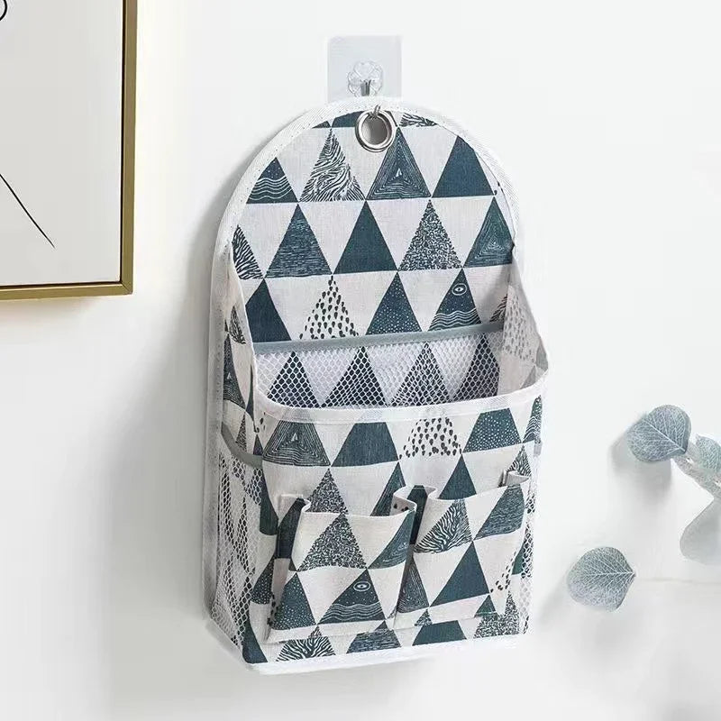 RoomEase Hängende Stoff-Aufbewahrungstasche | Wand- & Türorganizer | 2 Fächer + Seitennetz