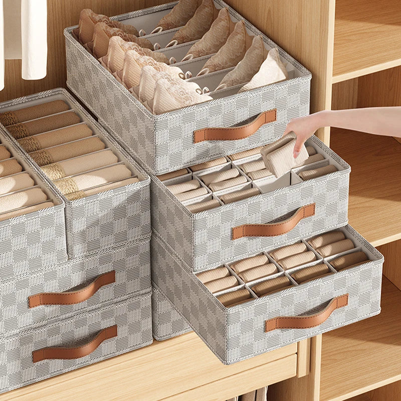 OrgaNest Schubladen Organizer Box | Für Unterwäsche & Socken | Faltbar & Platzsparend | Hochwertiges Polyester