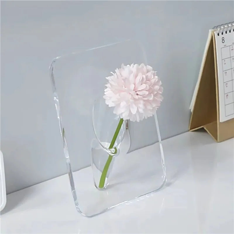 Bilderrahmen Vase Florava | Transparent & Vielseitig | Für Blumen & Fotos | 15x20 cm