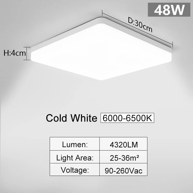 LumiSquare LED Deckenleuchte | Ultra-Flach & Modern | 18W/24W/36W/48W | Warm-, Neutral- & Kaltweiß