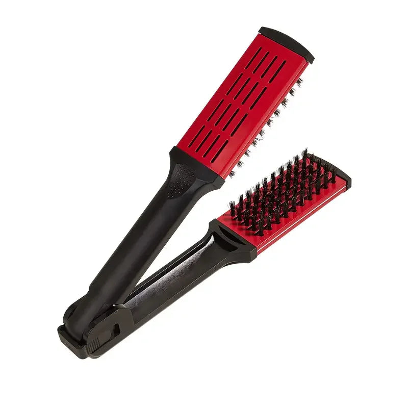 StyloVee Haarglätter Kamm | V-Form | Nylonborsten | Für Alle Haartypen | 26 cm
