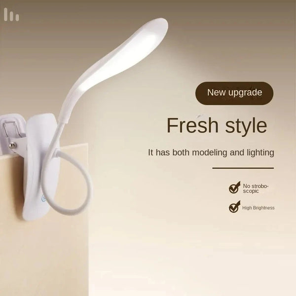 Lumiro USB-Schreibtischlampe | Touch-Dimmung in 3 Stufen | Augenfreundliches LED-Licht & Cliphalterung | Wiederaufladbar