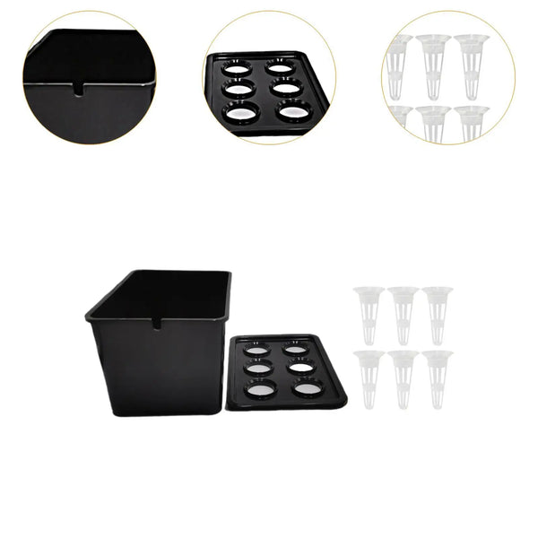 HydroBloom System | Indoor Hydrokultur Set | Hochleistungs-Pflanzbox mit 6 Körben | Für Balkon, Büro & Garten | 18 × 12 × 10,5 cm