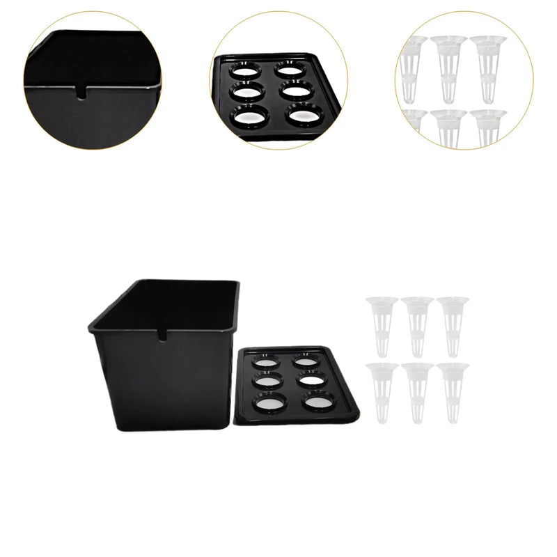 HydroBloom System | Indoor Hydrokultur Set | Hochleistungs-Pflanzbox mit 6 Körben | Für Balkon, Büro & Garten | 18 × 12 × 10,5 cm