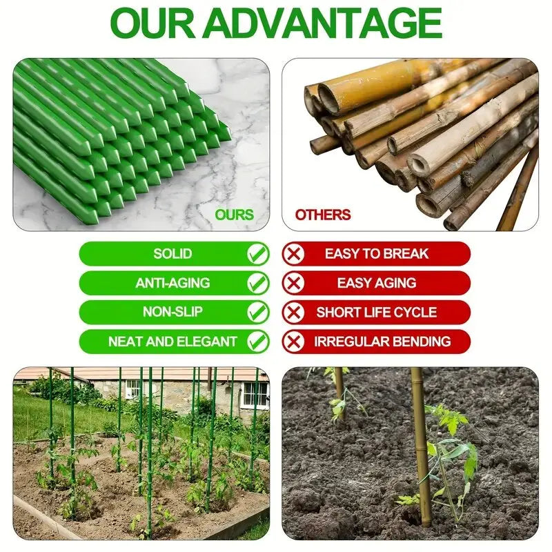 PlantFix Pro | 20er-Set Pflanzenstützen | Stabil & Vielseitig | Für Tomaten, Gurken & Kletterpflanzen