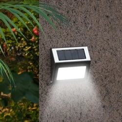 Lunettra Solar Stufenlicht Edelstahl | 3 LEDs | IP45 Wasserdicht | Umweltfreundlich & Korrosionsbeständig | Für Garten, Zaun & Wand