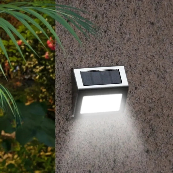 Lunettra Solar Stufenlicht Edelstahl | 3 LEDs | IP45 Wasserdicht | Umweltfreundlich & Korrosionsbeständig | Für Garten, Zaun & Wand