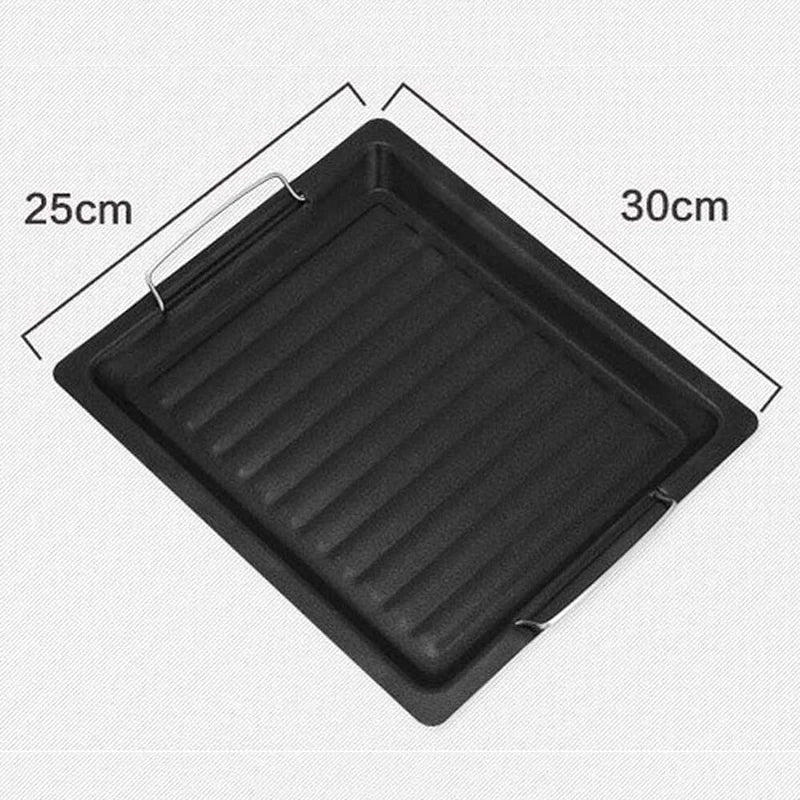 Feurossa Gusseiserne Grillplatte Wendeplatte | Für Gasgrill & Herd | 25 × 30 cm | Für Pizza, Fleisch, Gemüse & Fisch